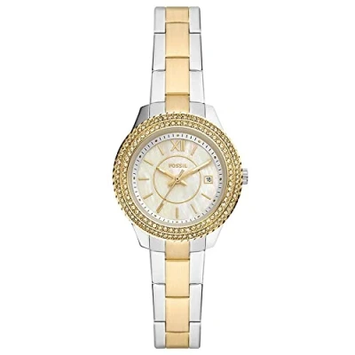 Image of Fossil Watch for Women Stella, Three Hand Date Movement, 30 mm Silver Stainless Steel Case with a Strap, ES5138
