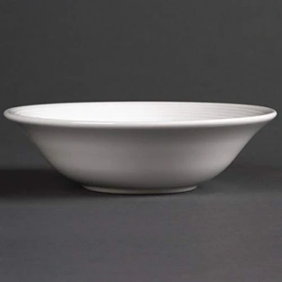 Image of Olympia Linear Oatmeal Bowls White 150mm (12 pack)