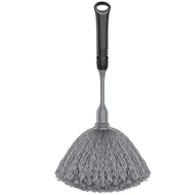 Image of MR.SIGA Microfiber Delicate Duster, Comfortable Non slip Handle, Detachable Washable Duster Head, Grey &amp; Black
