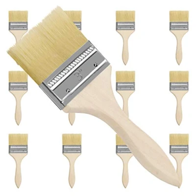 Image of Kurtzy 12 Pack of Paint Brushes Brush Head 76.2mm (3 inches) &amp; Overall Size 21cm (8.27 Suitable for Messy Jobs That Involve Chip Painting, Silicon, Gesso, Staining, Varnishes, Glues