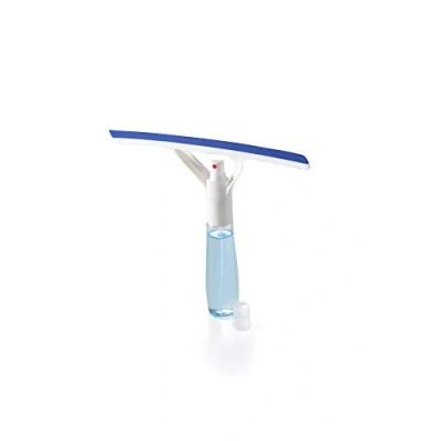 Image of Addis Window, Glass Squeegee With Built In Spray System And Bottle, White Blue