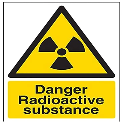 Image of V Safety Danger Radioactive Substance Warning Sign 150mm x 200mm 1mm Rigid Plastic