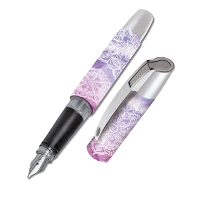 Image of Online Ergonomic fountain pen for school/college Campus Dream solid medium nib, soft grip part, standard ink cartridges, refillable, ideal beginners/pupils/students