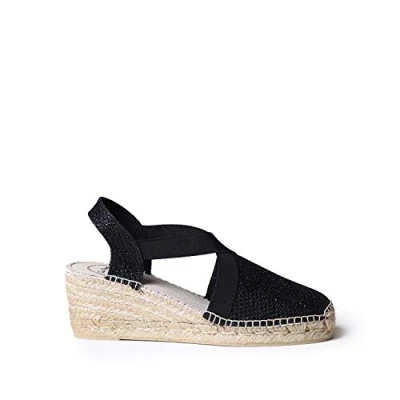 Image of Toni Pons Women&#039;s Espadrille in Cotton Fabric Triton Black, 6 UK 39 EU