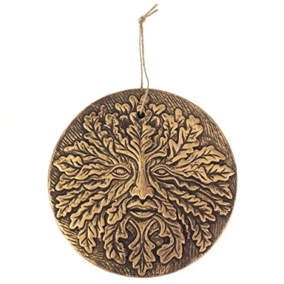 Image of Something Different Wholesale Stunning Copper Finished Circular Terracotta Plaque 20cm x 20.5cm (1 Pc) Man of the Woods Design Perfect for Indoor &amp; Outdoor Display