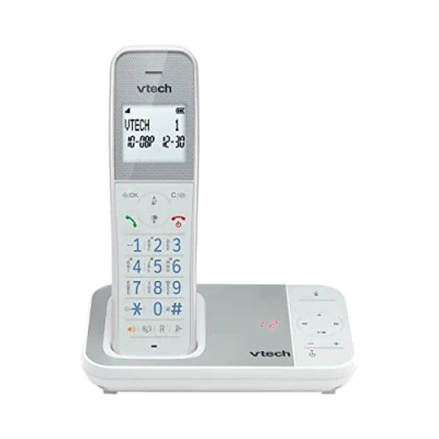 Image of VTech XS1050 DECT Cordless Phone with Answering Machine, 1 Handset, Landline House Phone, AntiBacterial Plastic, Call Block, Volume Booster, Handsfree, Speed Dial, illuminated Display and Keypad