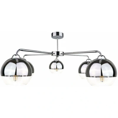 Image of Ice Multi Arm Semi Flush Ceiling Light Silver, 60cm, 5x E27
