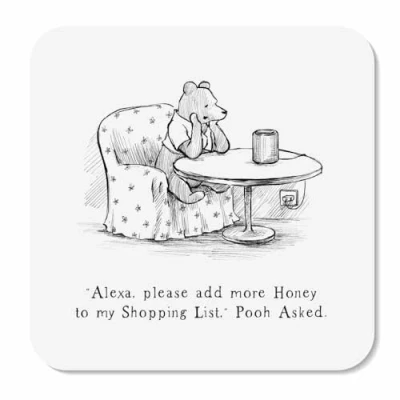 Image of Huxters Birthday Coasters for Men and Him Her Women Pooh Piglet Alexa Honey Sister Brother Uncle Friend Mum Auntie Nan Grandad 9cm