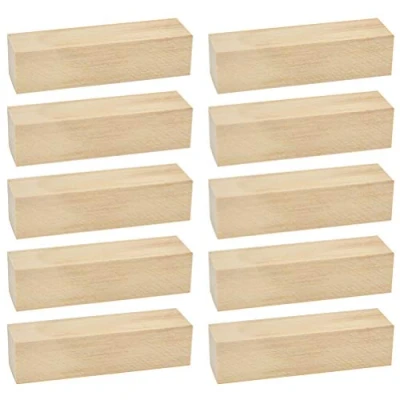 Image of 10Pcs Basswood Whittlers Carving Blocks, Wood Kit, Unfinished Blocks for Carving, Hobby Kit Adults