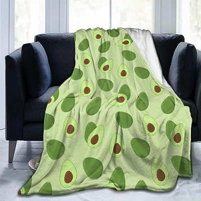 Image of Helves Avocado Blanket Fleece Throw Soft Flannel Decor For Couch Sofa Gifts 60&quot;X50&quot;