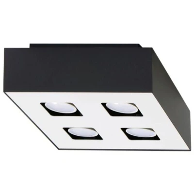 Image of Mono 4 Light Flush Ceiling Black &amp; White, GU10