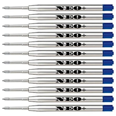 Image of Ballpoint Pen Refills,12 Pieces, Point 0.7. Compatible with Parker Ball Pen. G2 Style Refill (12 x Blue Ink)