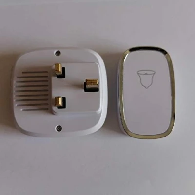 Image of Wireless Door Bell Doorbell Waterproof Wall Plug In Chime Remote 300M 36 Tunes, 1 Push Button Transmitter +1 Receivers + Adjustable 4 Level Volume Flashing Light Indicator x 12V battery