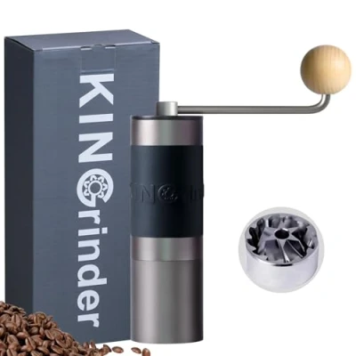 Image of 【Famous KOL Recommended】 KINGrinder K1 Straight Handle Manual Coffee Grinder with 140 Adjustable Grinding Levels for Aeropress, French Press, Drip, 25g Capacity