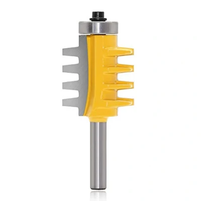 Image of Mesee Reversible Finger Glue Joint Router Bit, 1/4 Inch Shank Carbide Tipped Fingers Bit Woodworking Milling Cutter Tool for Making Door Box Cabinet Shelve