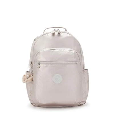 Image of Kipling SEOUL Large Backpack, Metallic Glow (Silver)