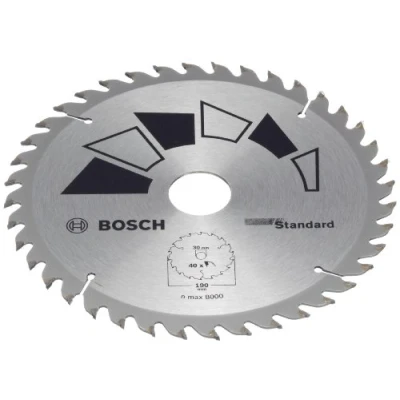 Image of Bosch 1x Circular Saw Blade Standard (for Wood, Ø 190 x 2.2/1.5 30/24 mm, 40 Teeth, ATB, with Reduction ring 24 Accessories for Saws)