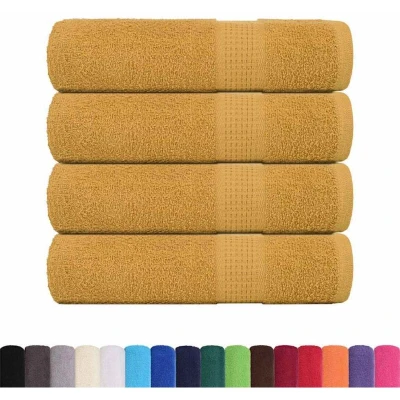 Image of vidaXL Shower Towels 4 pcs Gold 70x140 cm 360 gsm 100% Cotton