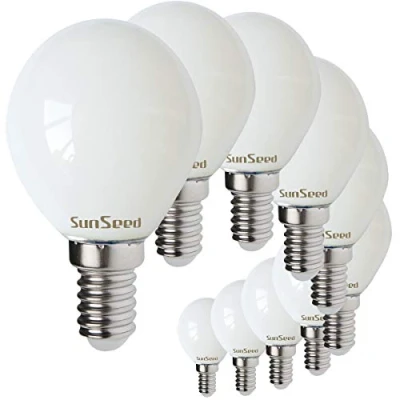 Image of SUNSEED 10 X E14 4W (Equivalent to 40W) Sapphire Filament LED Opal Golf Ball Light Bulb G45 Neutral White 4000K