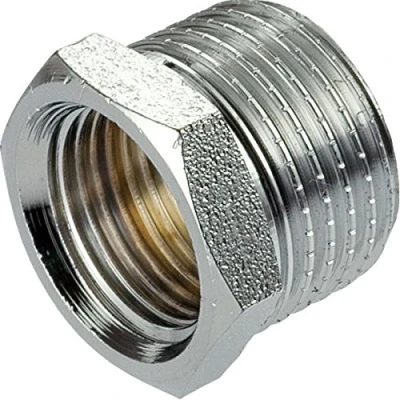 Image of 1/2&quot; x 3/8&quot; Male Female Reduction Nipple Union Fittings Chrome Plated Brass