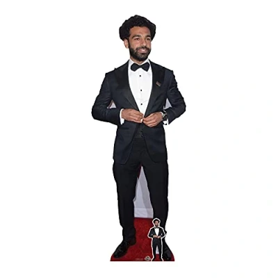 Image of Star Cutouts Ltd CS808 Mohamed Salah Footballer Lifesize Free Mini Cardboard Cutout Height 177cm, Multicolour