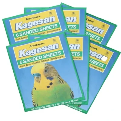 Image of AB Tools 36 Sanded Sheets Sandpaper Cage Lining Budgies Caged Birds 25x33cm