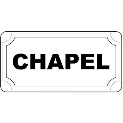 Image of Chapel Black Vintage Metal Sign 8x12 inches
