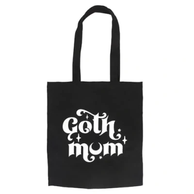 Image of Something Different Wholesale Gothic Mother Tote Bag Alternative Parent Canvas, Dark Style Mum Shopping Carryall, Edgy Handbag, Punk Rock Mom Shoulder Bag, Unique Goth Canvas