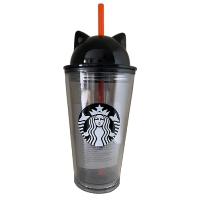 Image of STARBUCKS Exclusive Limited Edition 2023 16 oz. Grande Kitty Ears Tumbler Halloween