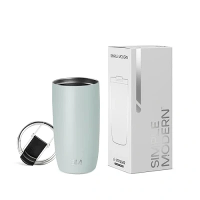 Image of Simple Modern Travel Coffee Mug Tumbler with Flip Lid Insulated Stainless Steel Iced Cup Gifts for Women and Men Voyager Collection 470ml Sea Glass Sage