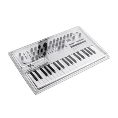 Image of Decksaver Cover for Korg Minilogue &amp; XD Super Durable Polycarbonate Protective lid in Smoked Clear Colour, Made The UK Producers&#039; Choice Unbeatable Protection