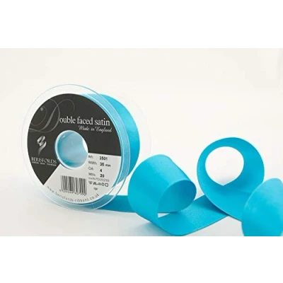 Image of Berisfords 3501 20 m x 35 mm Double Faced Satin Ribbon, Peacock