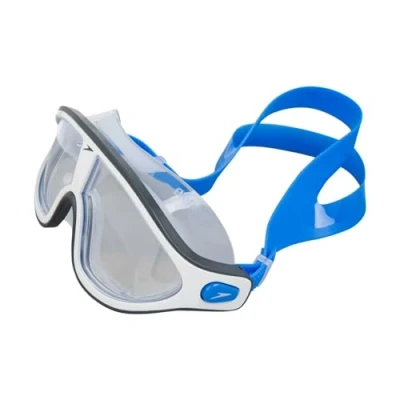 Image of Speedo Unisex Biofuse Rift Mask Swimming Goggles Open Water Swim Anti Fog Leak, Blue/Clear, One Size