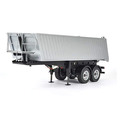 Image of Carson 500907312 2 Axis Dump Saddle Trailer RC Truck Replacement Tuning Parts Accessories Model Making Scale 1:14, Silver