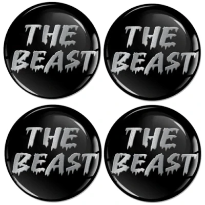 Image of SkinoEu 4 x 70 mm Sticker for Hub Caps Wheel Cover Black Silver Beast Logo A 3170