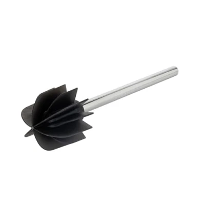 Image of WENKO Replacement toilet brush with silicone head, WC black head made of durable special non stick effect &amp; stainless steel handle, Ø 7.5 x 35.5 cm