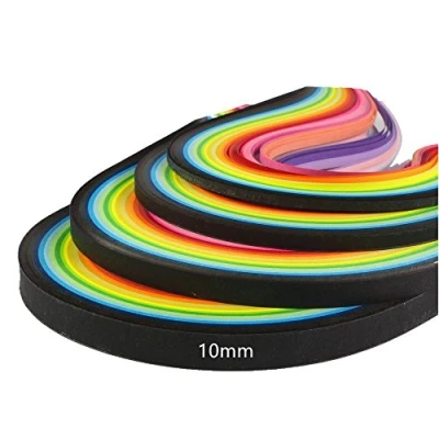 Image of ODETOJOY Quilling Paper Strips 10mm 26 Colors 260 Set DIY Origami Length 39cm (10mm)