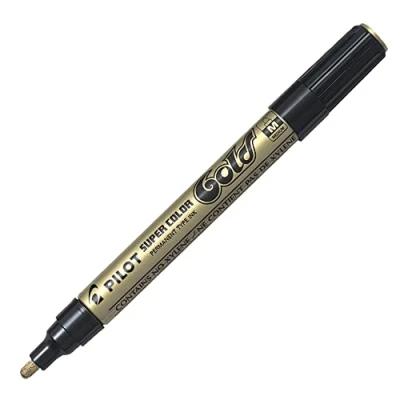 Image of Pilot Super Colour Medium Marker Bullet 4.5 mm Tip Gold, Box of 12