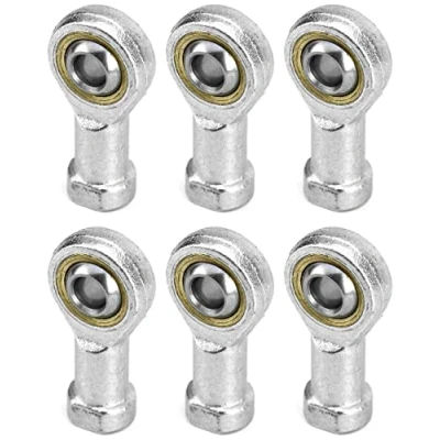 Image of QWORK® 6 Pcs 8mm Rod End Bearing, M8x1.25 Female Right Hand Thread Self Lubricating Articulated Bearing