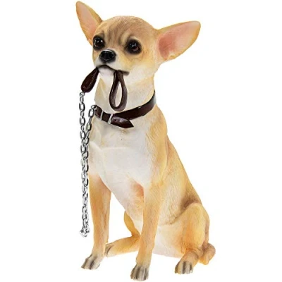 Image of Lesser &amp; Pavey Sitting Walkies Gold White Chihuahua, Gold/White, H19cm