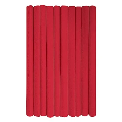 Image of Interdruk Crepe Paper Rolls for Kids, DIY and Decorations Pack of 10 Reels (50cm x 200cm, 28g/m2) 07 Red