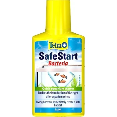 Image of Tetra SafeStart Aquarium Starter with live nitrifying bacteria, allows the rapid introduction of fish in an aquarium, 50 ml bottle.