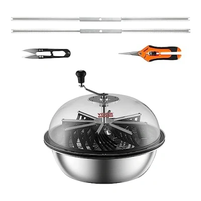 Image of VEVOR Leaf Bowl Trimmer, 24&#039;&#039; Trimmer Bowl, Manual Bud with Stainless Steel Blades for Twisted Spin Cut, Clear Visibility Dome and Hand Pruner Included, Cutting Leaves, Buds, Flowers