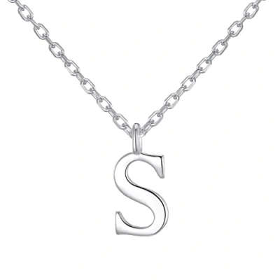 Image of Philip Jones Sterling Silver Initial Necklaces Letter A to Z (S)
