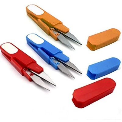 Image of Froiny Sewing Snippers 3 Pcs Plastic Handle Safety Cover Scissors Thread Embroidery Cross stitch U
