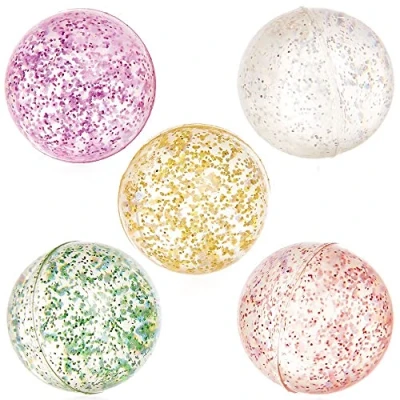 Image of Baker Ross FX414 Glitter Bouncy Jet Balls Pack of 10, Party Bag Fillers for Kids, Kids Balls, Childrens Favours
