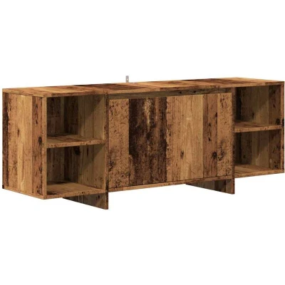 Image of vidaXL TV Cabinet Stand Media Unit Brown Old Wood Design with Ample Storage, Engineered Wood, 130x35x50 cm Ideal for Living Room/Bedroom