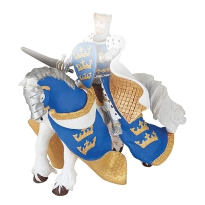 Image of PAPO MEDIEVAL FANTASY Figurine, Solid, 39952 Blue King Arthur Horse, Multicolour