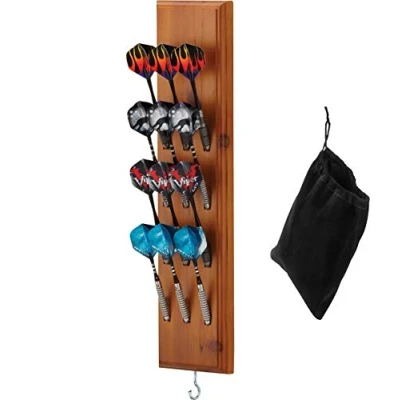 Image of Viper by GLD Products Wall Mounted Holder/Caddy Display, Holds 12 Steel/Soft Tip Darts, Cinnamon Finish, Wood, One Size