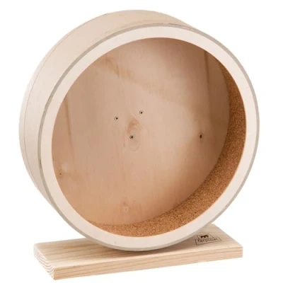 Image of Ferplast Wooden Guinea Pig Wheel, Toys Mice Chinchillas Pigs, Running Wheel Diameter 26.4 cm